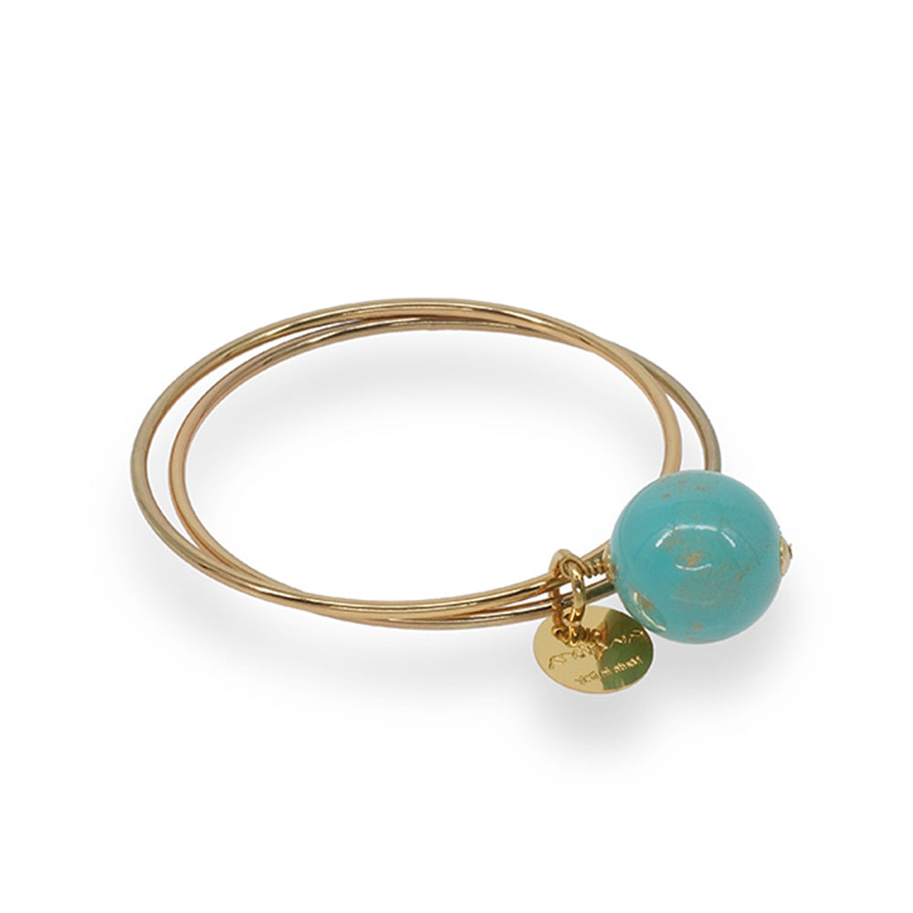 RIGID BRACELET WITH SMALL MARBLED SPHERE