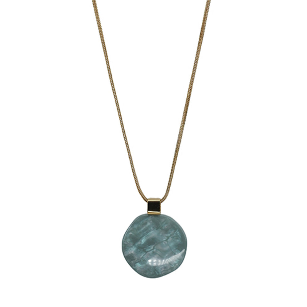 COLLANA LUNGA CON PENDENTE A CERCHIO IRREGOLARE