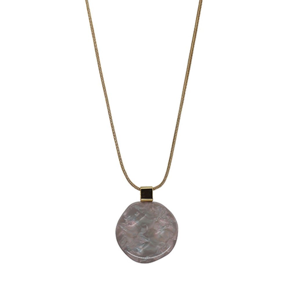 COLLANA LUNGA CON PENDENTE A CERCHIO IRREGOLARE