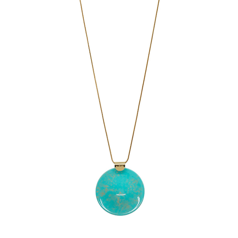 LONG NECKLACE WITH MARBLE PENDANT