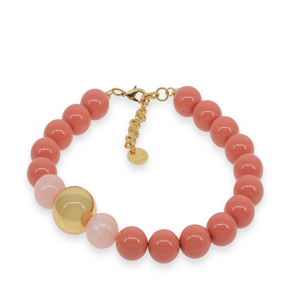 COLOURED SPHERES AND LARGE GOLD SPHERE CHOKER NECKLACE
