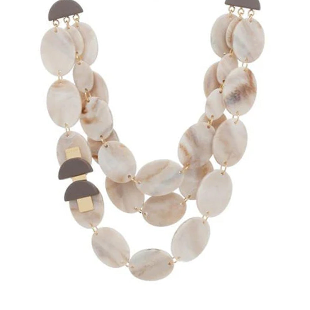 COLLANA MULTIFILO CON DISCHI MARMORIZZATI