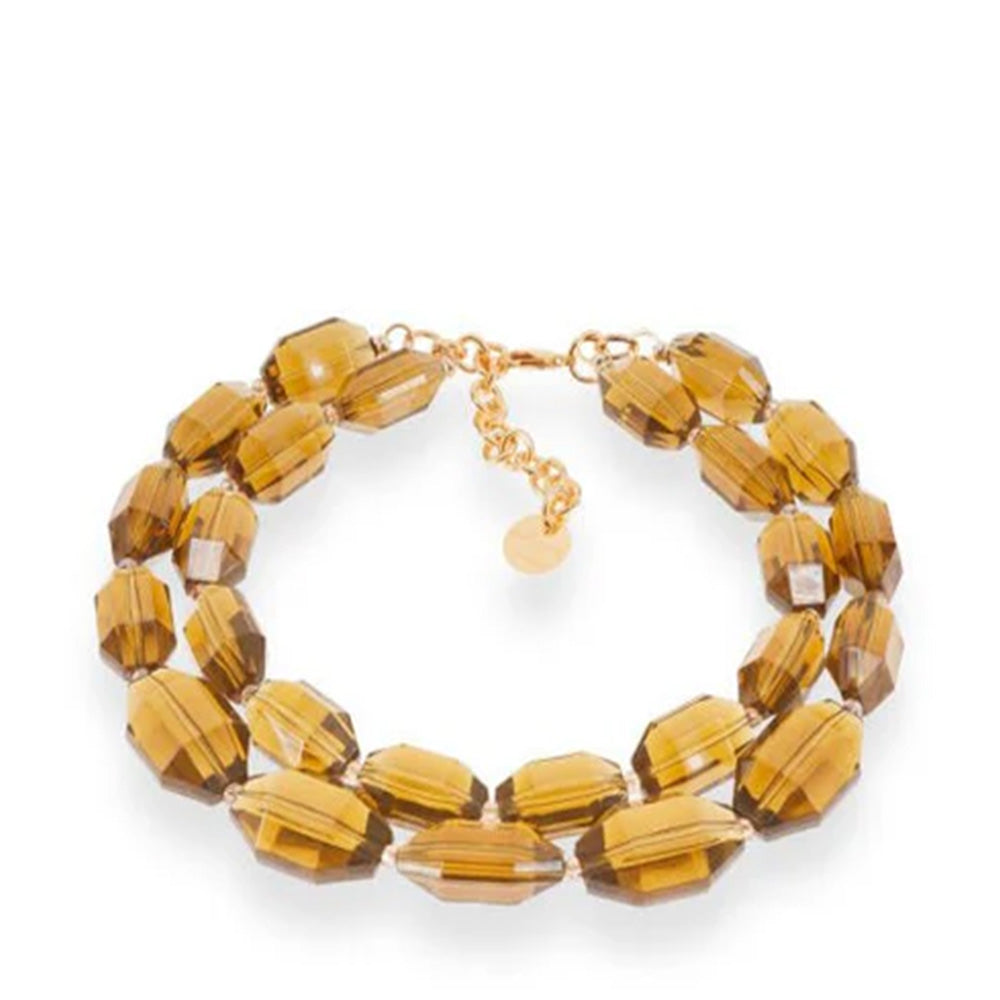 COLLANA GIROCOLLO A DOPPIO FILO CON PIETRE OTTAGONALI SFACCETTATE