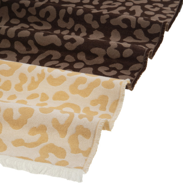 SCIARPA ANIMALIER A DOPPIO COLORE CON INSERTI DI FILO