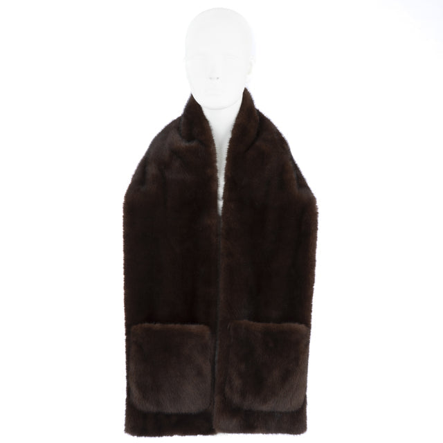 SCIARPA IN ECO PELLICCIA CON TASCHE