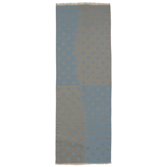 SCIARPA CON CUORI A COLORI INVERTITI CON FILO LAMINATO