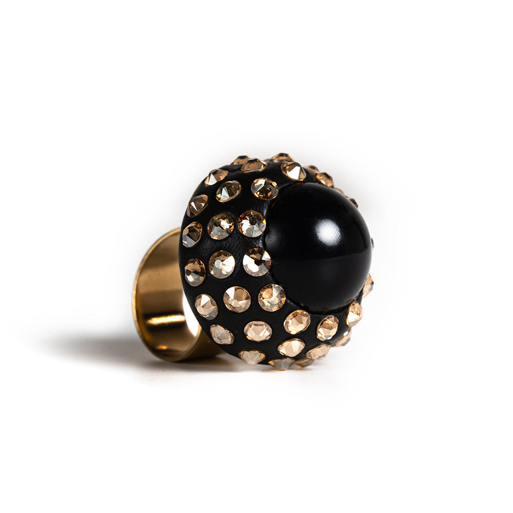ANELLO REGOLABILE FASCIA SFERA E ZIRCONI