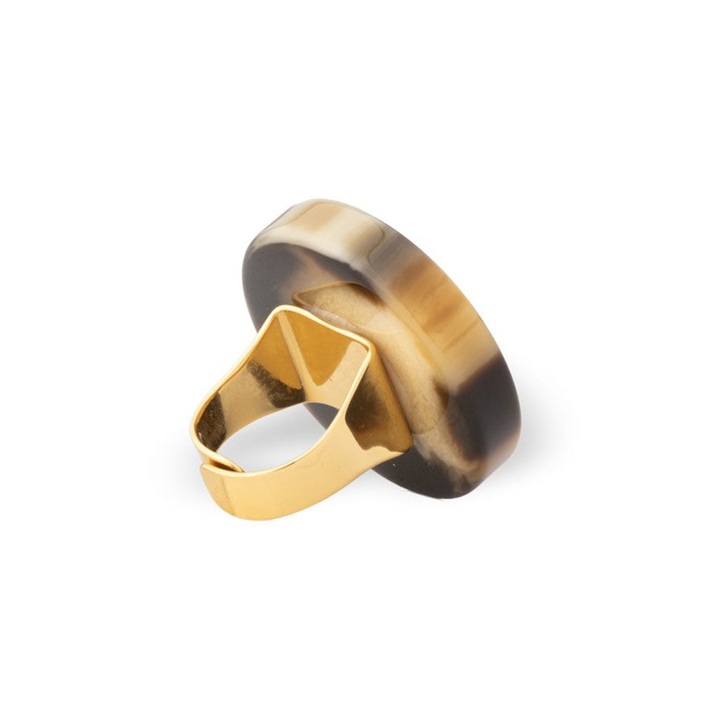 ADJUSTABLE RING WITH ROUND CRYSTAL