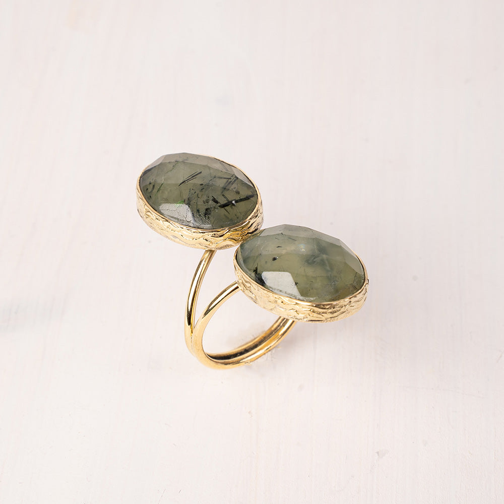 ANELLO CON DOPPIA PIETRA OVALE