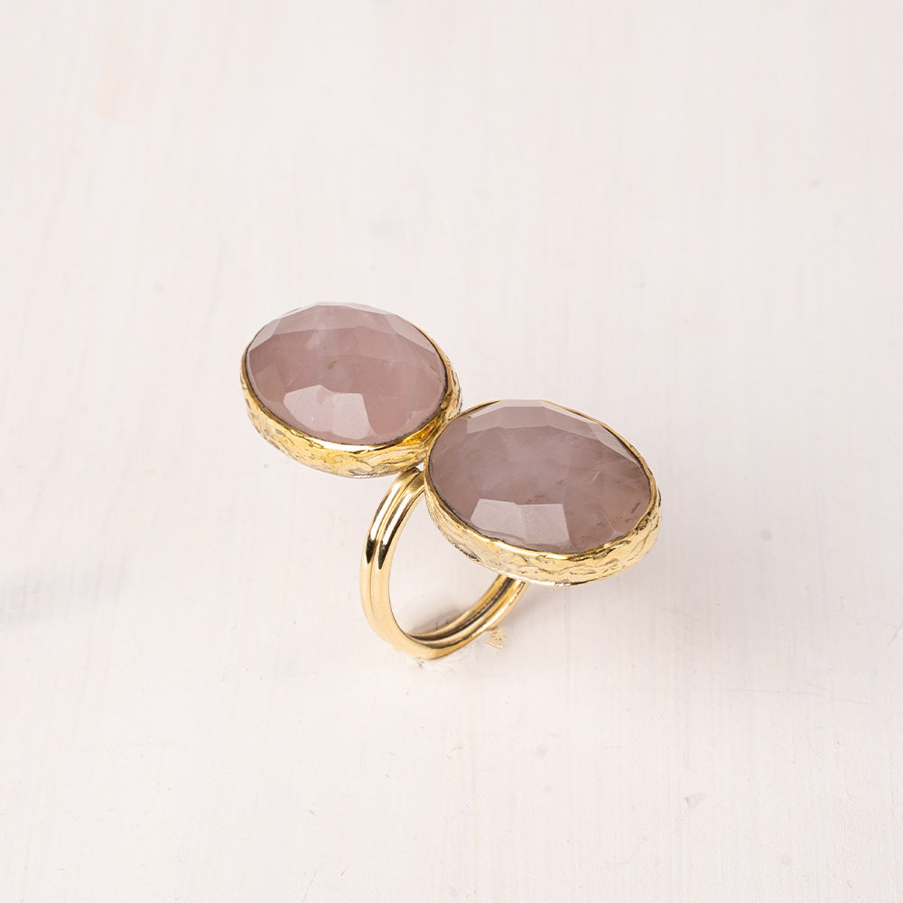 ANELLO CON DOPPIA PIETRA OVALE