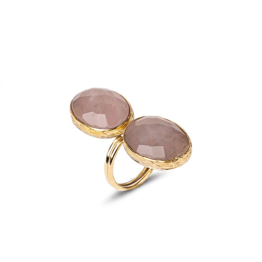 ANELLO CON DOPPIA PIETRA OVALE