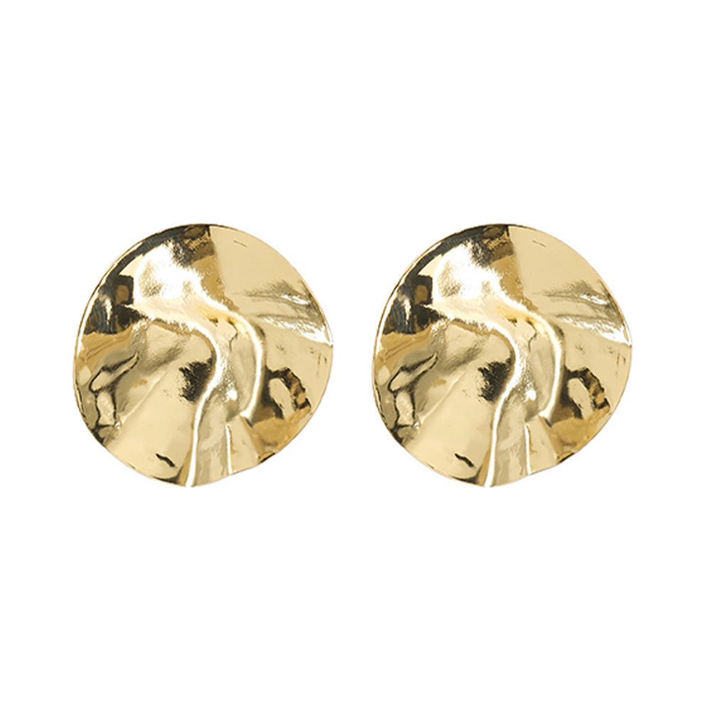 LARGE HAMMERED IRREGULAR SHAPE STUD EARRINGS