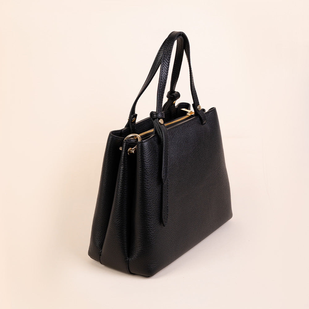 SEMI-RIGID HANDBAG WITH SIDE STRAP