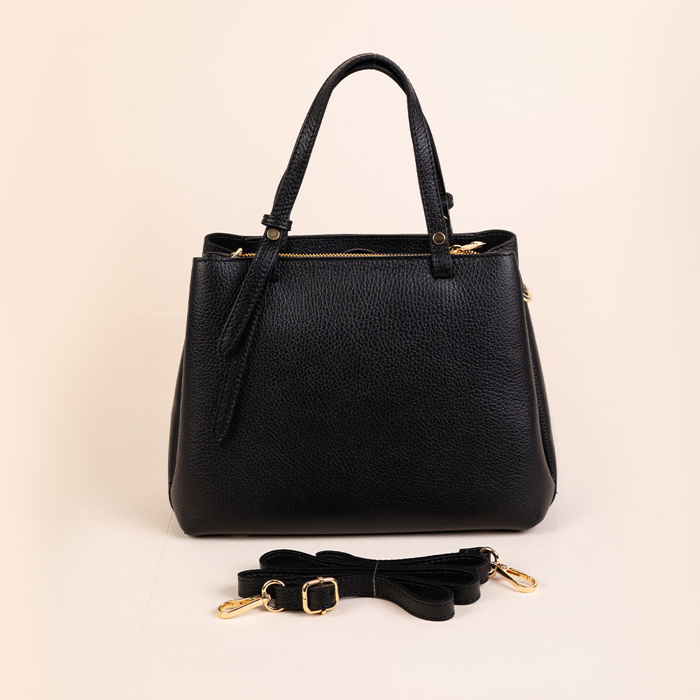 SEMI-RIGID HANDBAG WITH SIDE STRAP