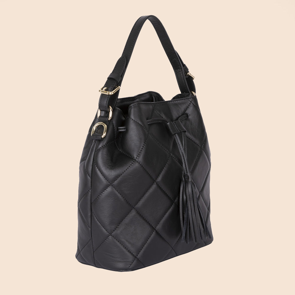 QUILTED BUCKET MODEL HANDBAG