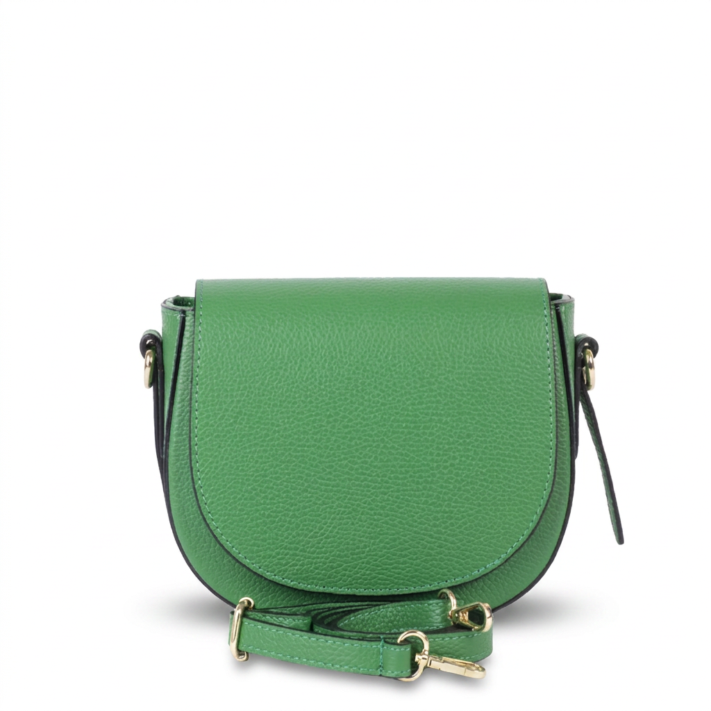 BORSA POCHETTE ARROTONDATA CON CHIUSURA A PATTINA