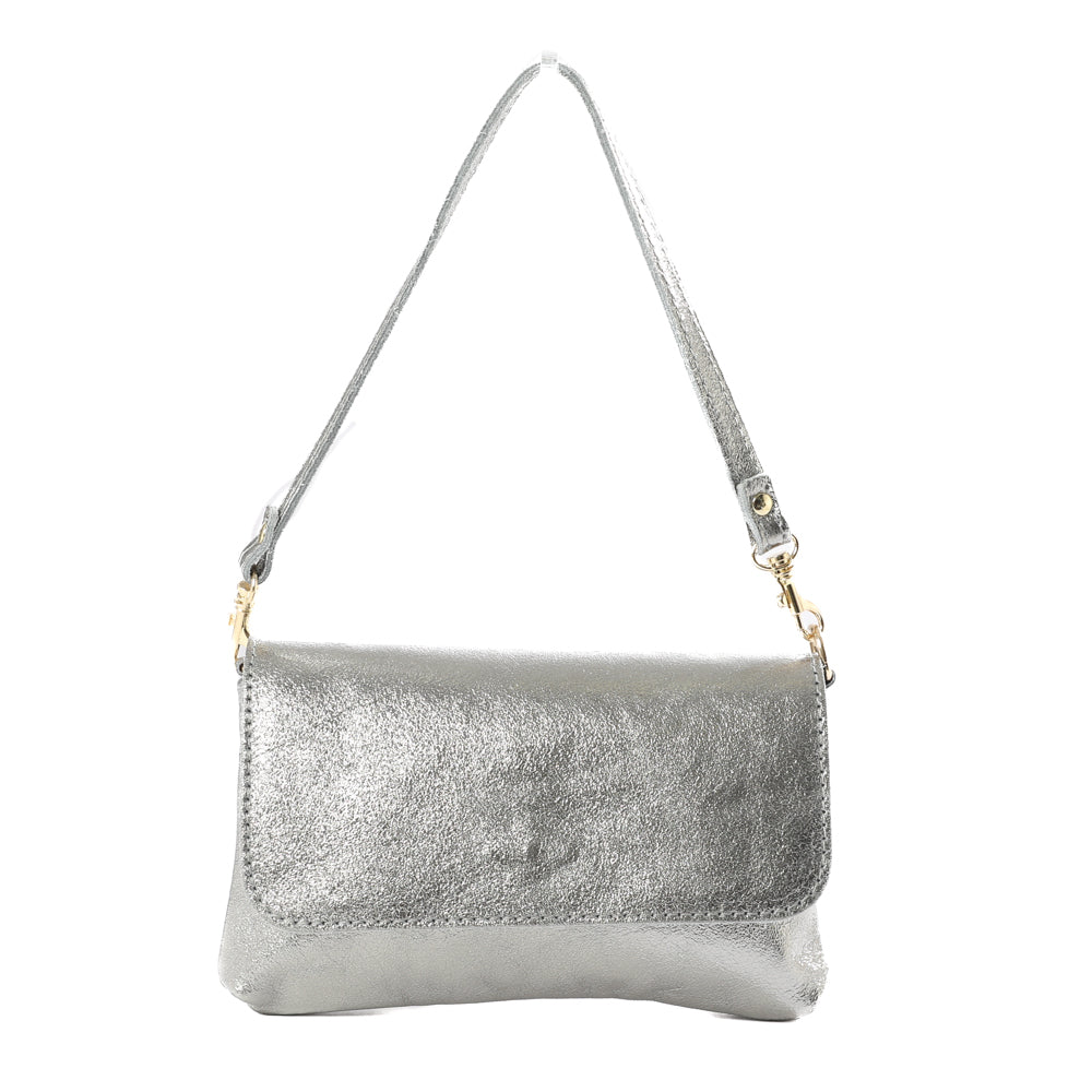 BORSA POCHETTE CON CHIUSURA A PATTINA CON CALAMITA