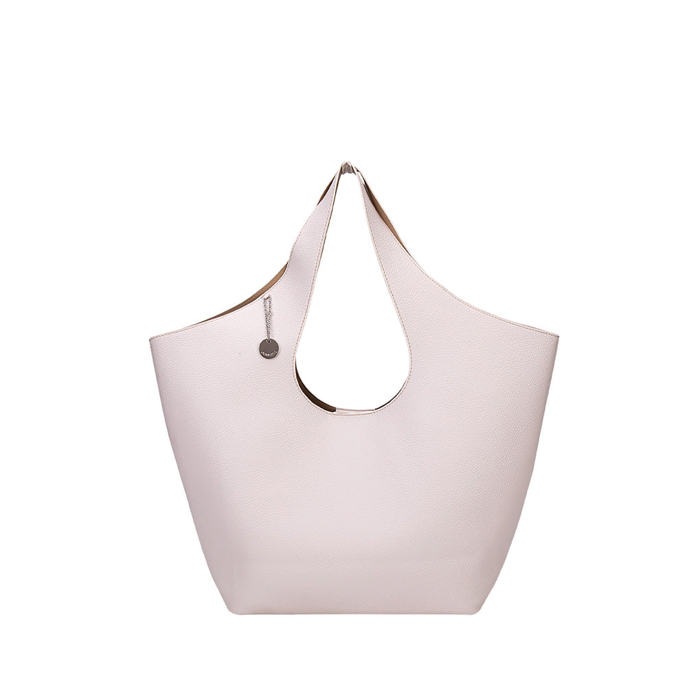 HAMMERED SHOPPER SHOULDER BAG
