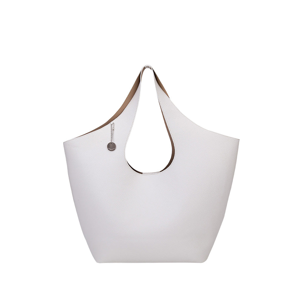 HAMMERED SHOPPER SHOULDER BAG