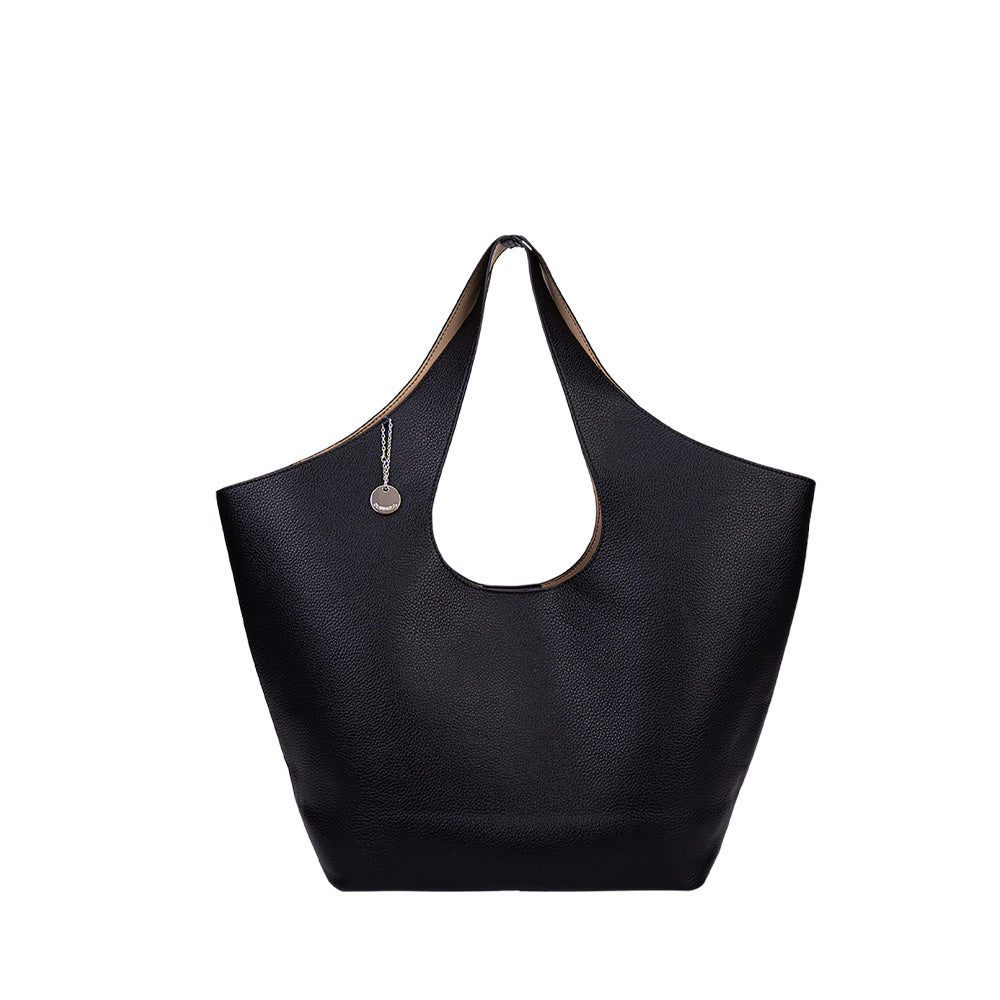 HAMMERED SHOPPER SHOULDER BAG