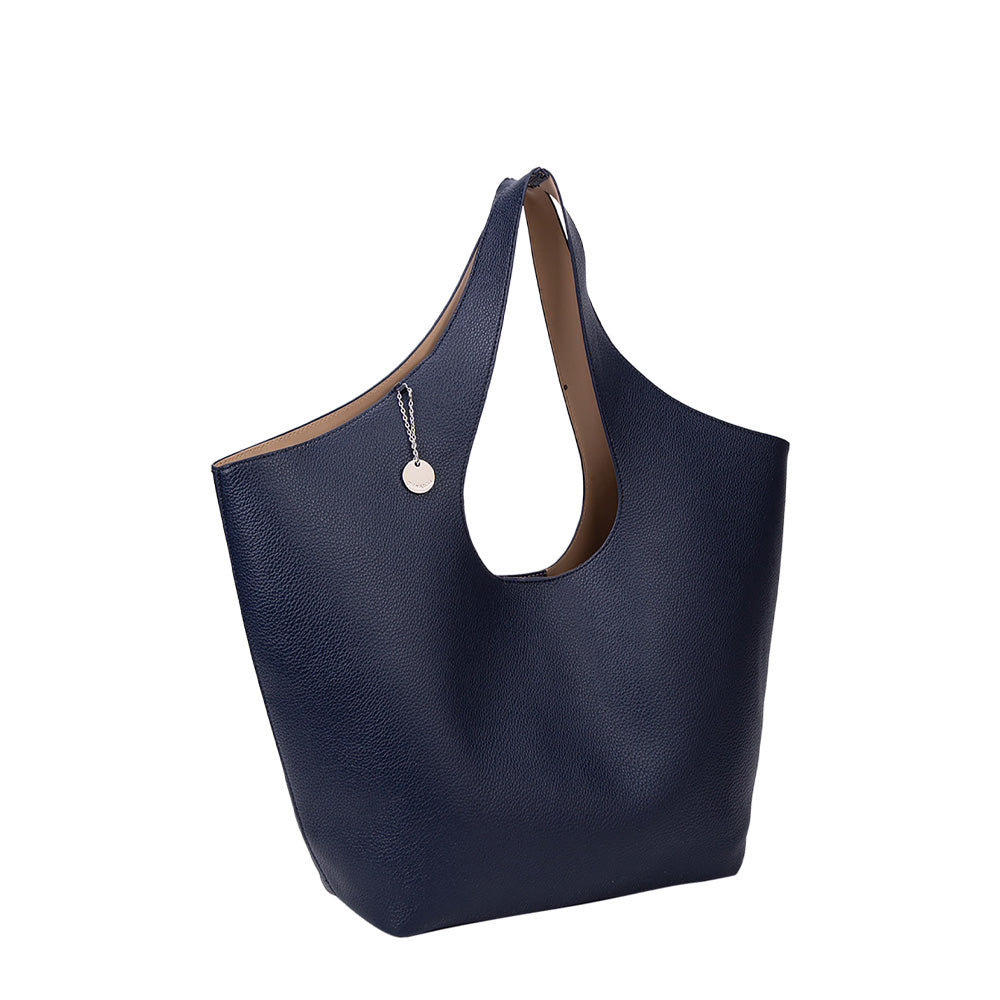 HAMMERED SHOPPER SHOULDER BAG