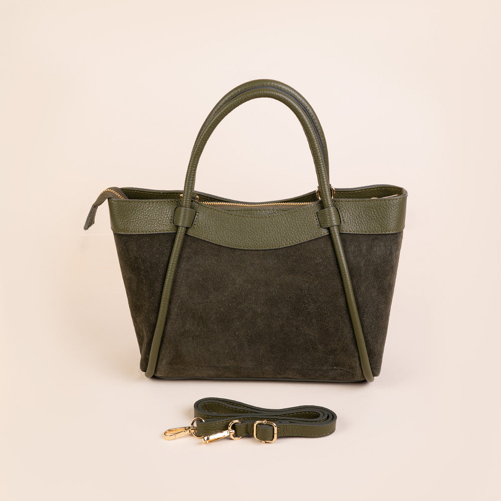 HANDBAG WITH SUEDE DETAILS