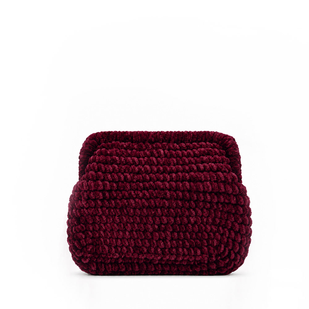 BORSA POCHETTE TRAMA INTRECCIATA CHIUSURA CLICK CLACK