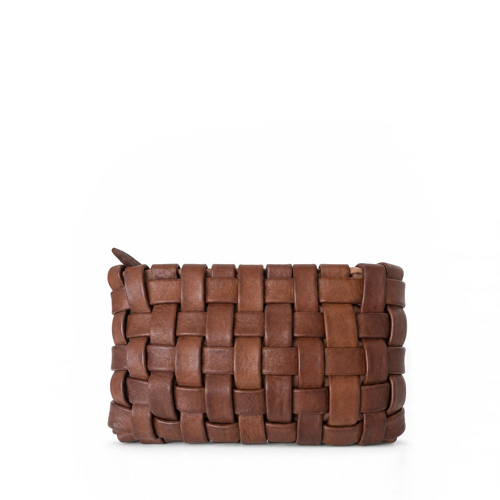 BORSA POCHETTE INTRECCIATA IN LEATHER