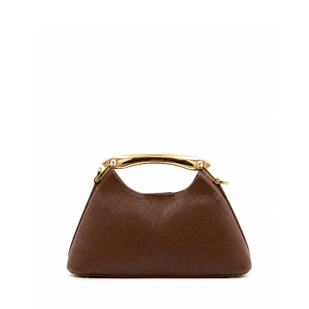 BORSA POCHETTE CON MANICO RIGIDO IN METALLO E CHIUSURA MAGNETICA