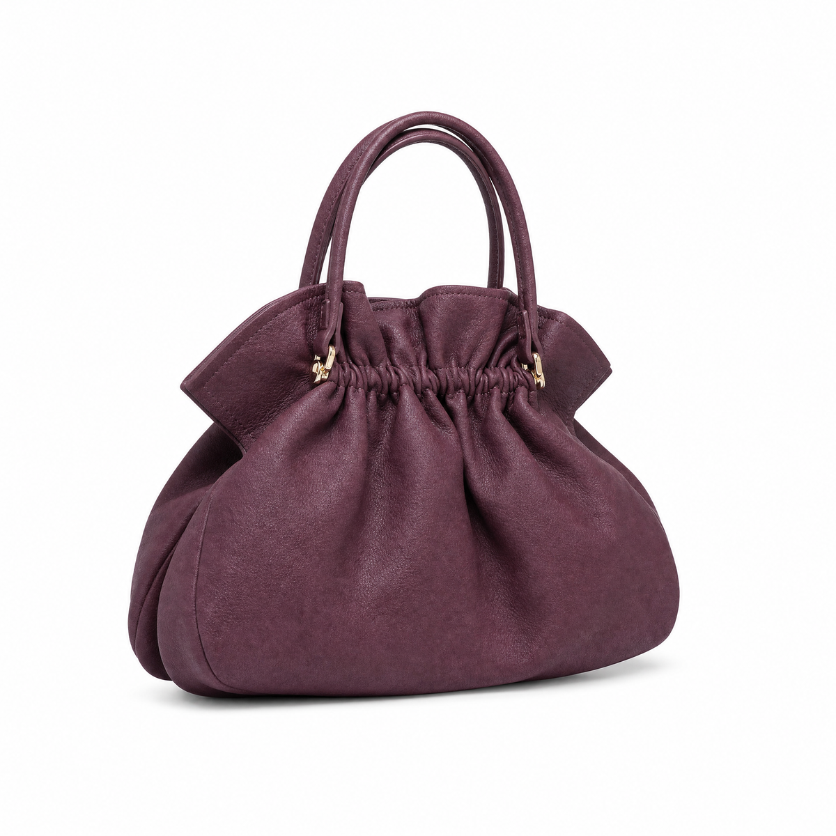 BORSA A SPALLA CON ARRICIATURA A SACCHETTO