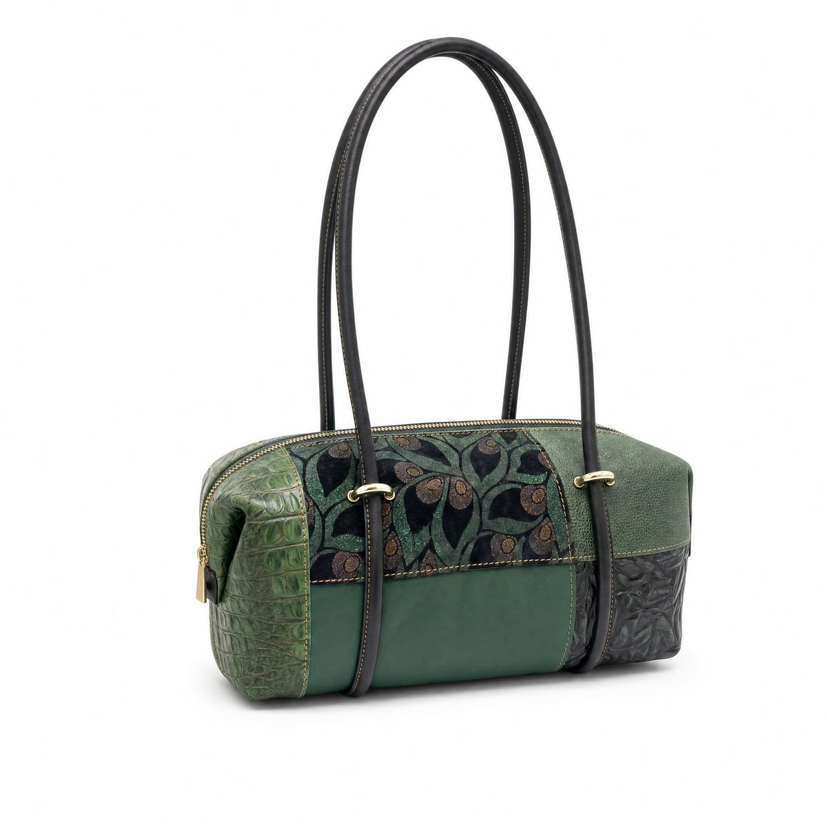 BORSA A SPALLA MANICO SU PASSANTI IN METALLO