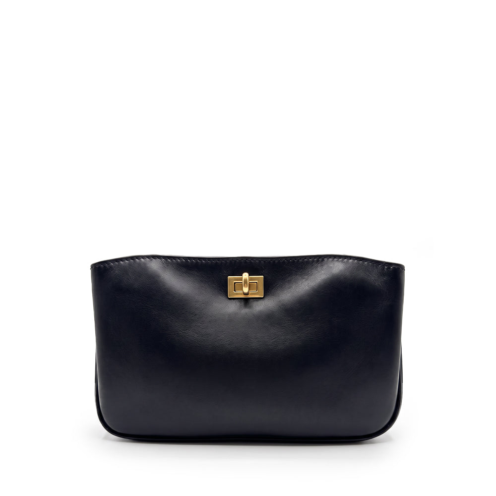 BORSA A MANO CON ZIP CENTRALE E CHIUSURA A ROTAZIONE