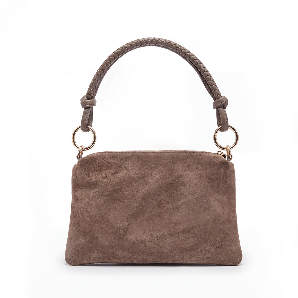 BORSA SCAMOSCIATA RETTANGOLARE CON MANICO