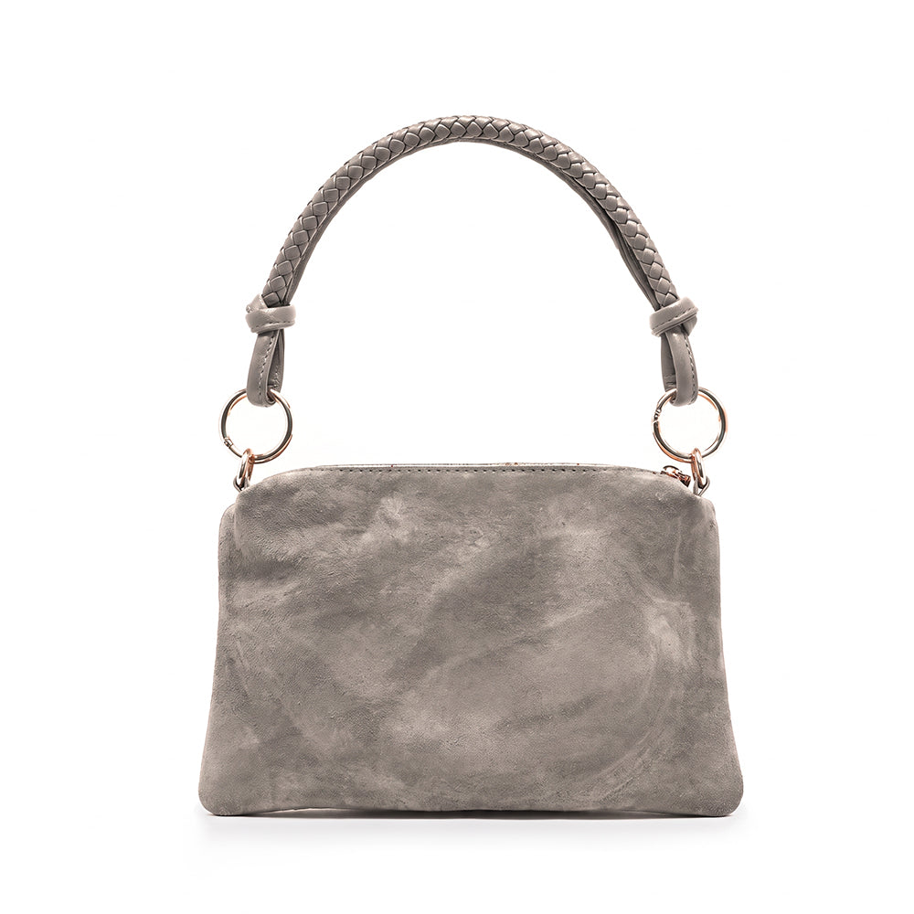BORSA SCAMOSCIATA RETTANGOLARE CON MANICO