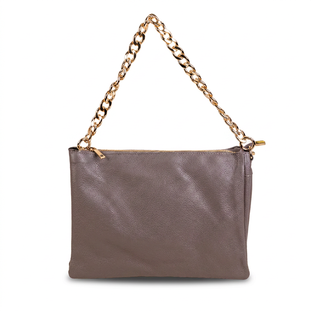 CLUTCH BAG WITH THREE COMPARTMENTS