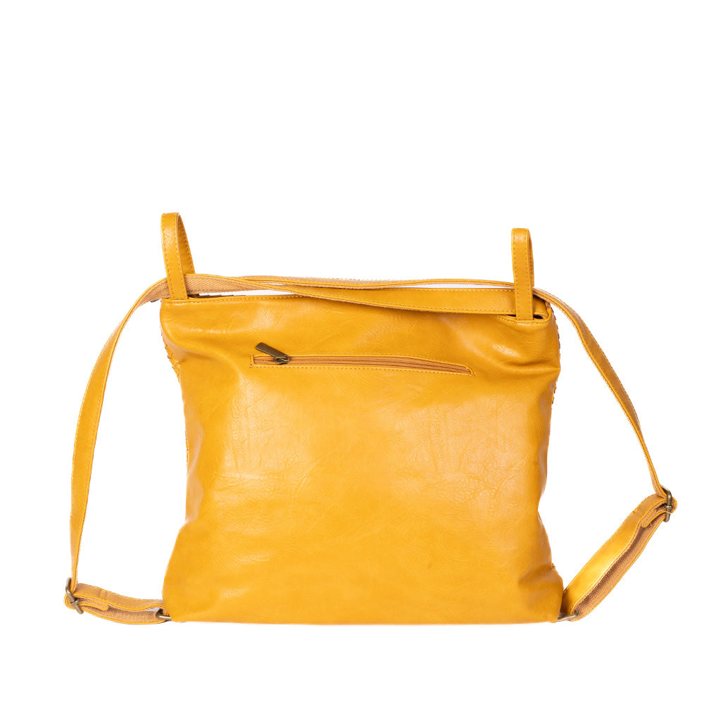 BORSA A SPALLA TRASFORMABILE IN ZAINO CON TRAMA INTRECCIATA