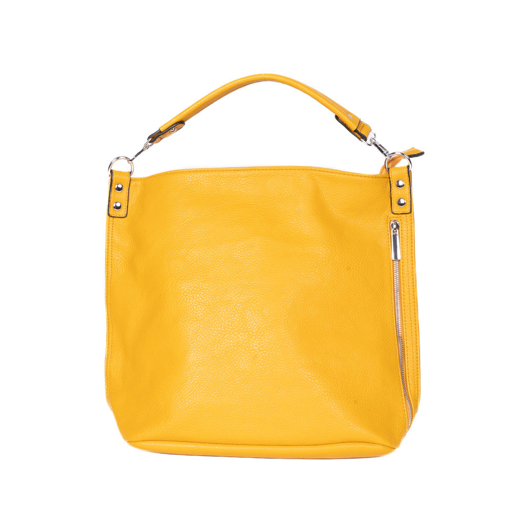 SHOULDER BAG WITH SIDE ZIP CLOSURE