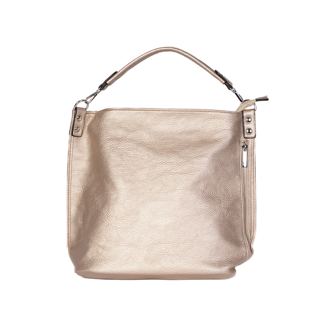 SHOULDER BAG WITH SIDE ZIP CLOSURE