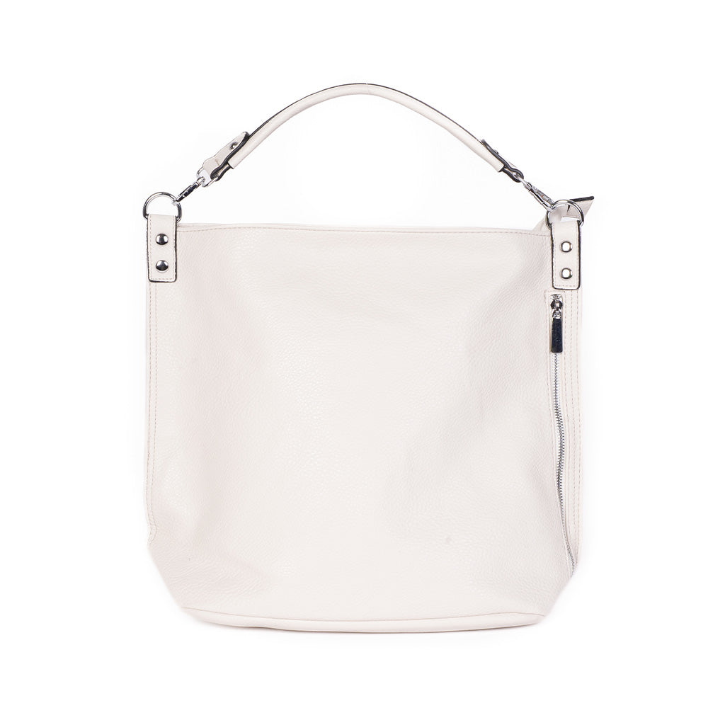 SHOULDER BAG WITH SIDE ZIP CLOSURE