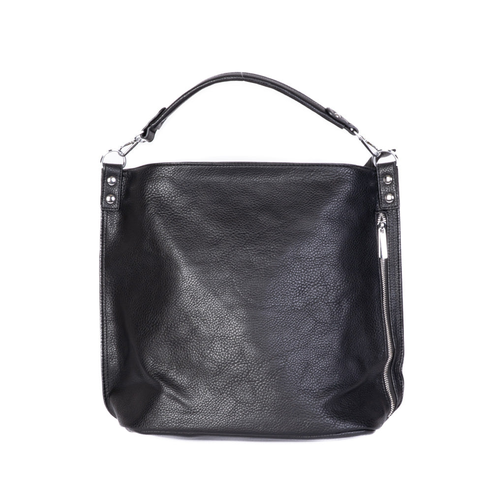 SHOULDER BAG WITH SIDE ZIP CLOSURE