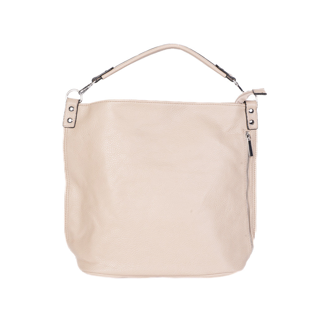SHOULDER BAG WITH SIDE ZIP CLOSURE