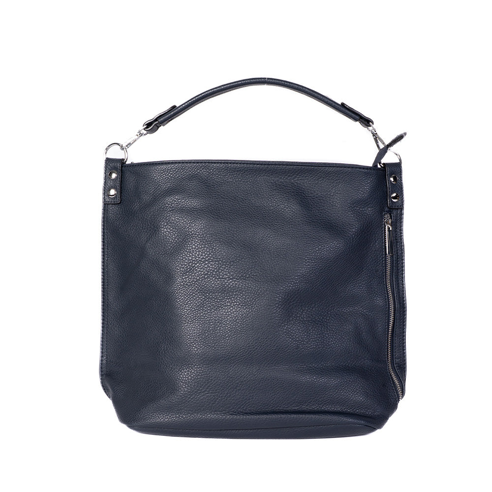 SHOULDER BAG WITH SIDE ZIP CLOSURE