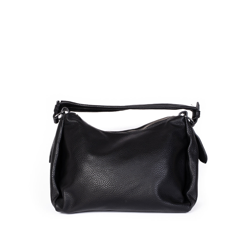 SHOULDER BAG WITH DOUBLE ZIP CLOSURE