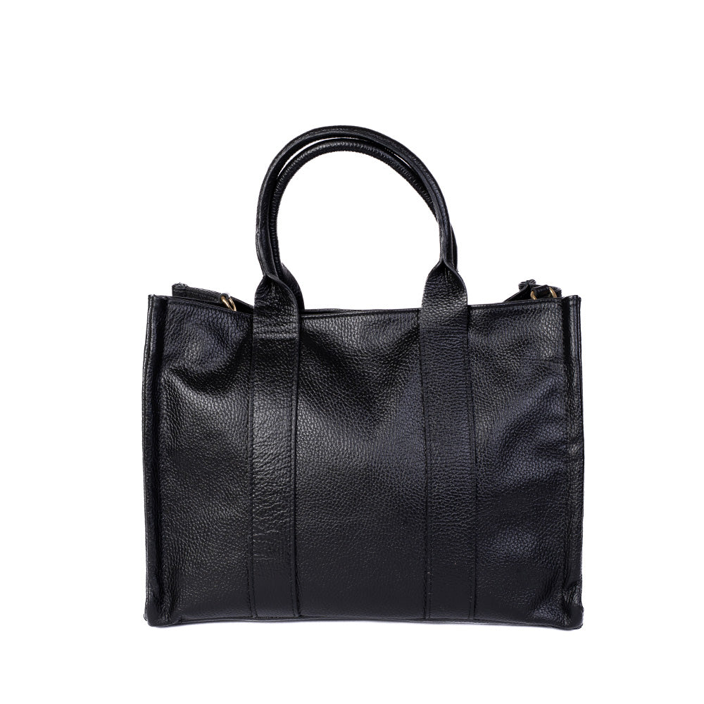 RECTANGULAR SHOULDER BAG WITH DOUBLE FRONT STRIP