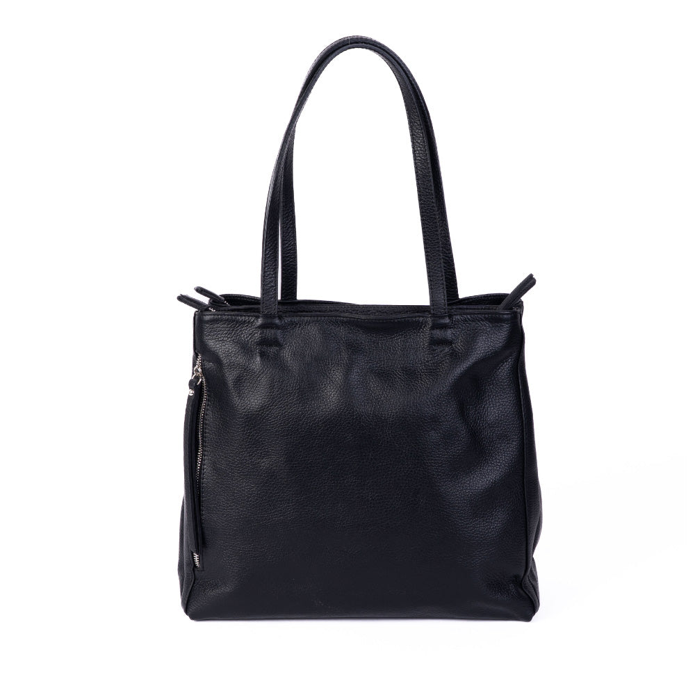 SHOULDER BAG WITH DOUBLE ZIP ON THE SIDES