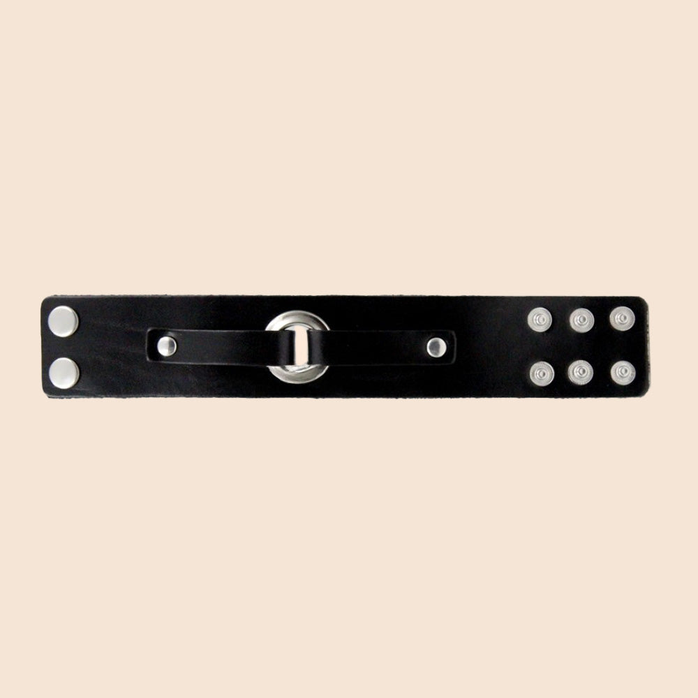 FAUX LEATHER BAND BRACELET WITH STRAP