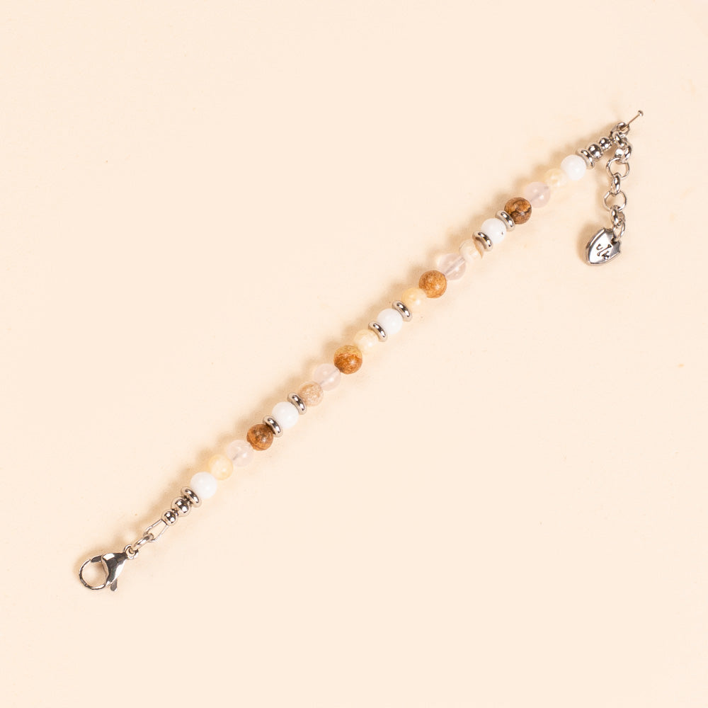 BRACCIALE CON PIETRE DURE E INSERTI IN ACCIAIO