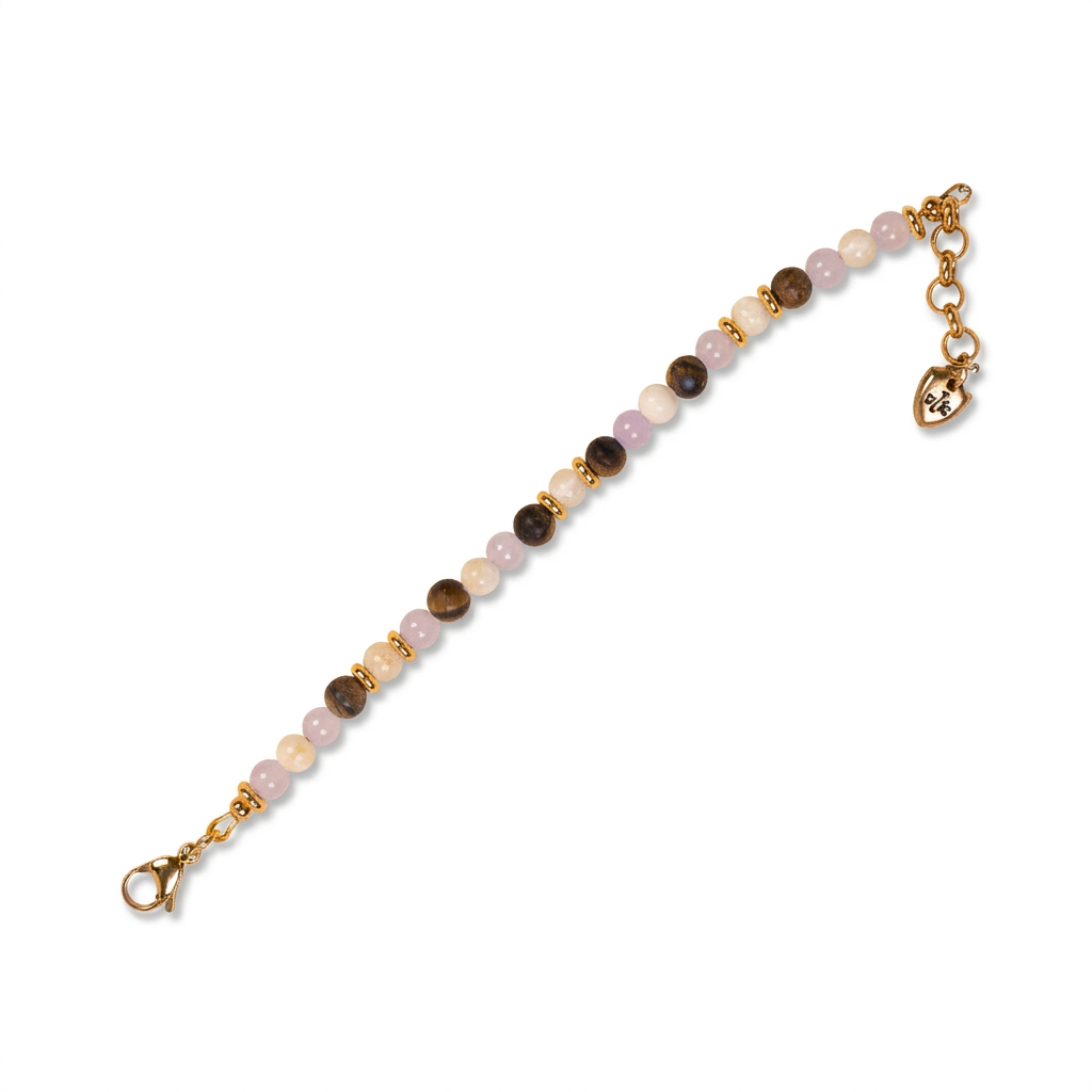 BRACCIALE CON PIETRE DURE E INSERTI IN ACCIAIO