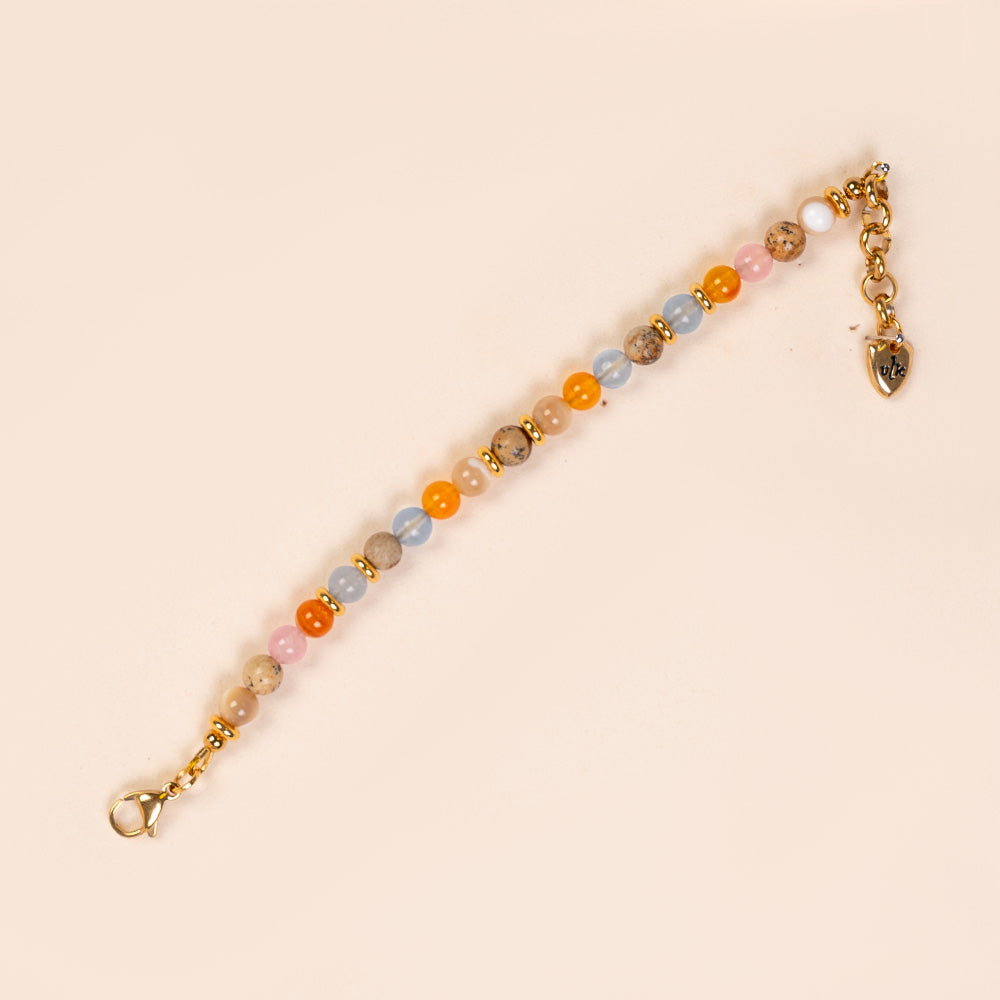 BRACCIALE CON PIETRE DURE E INSERTI IN ACCIAIO