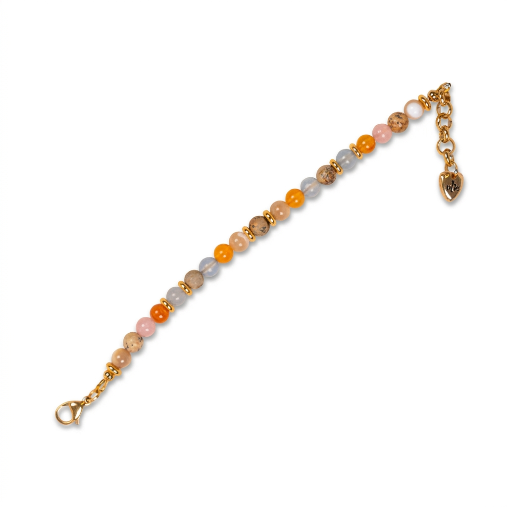 BRACCIALE CON PIETRE DURE E INSERTI IN ACCIAIO